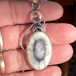 Dendrite Opal and White Topaz gemstones